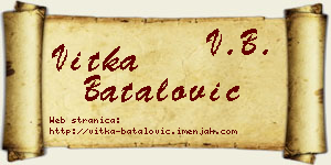 Vitka Batalović vizit kartica